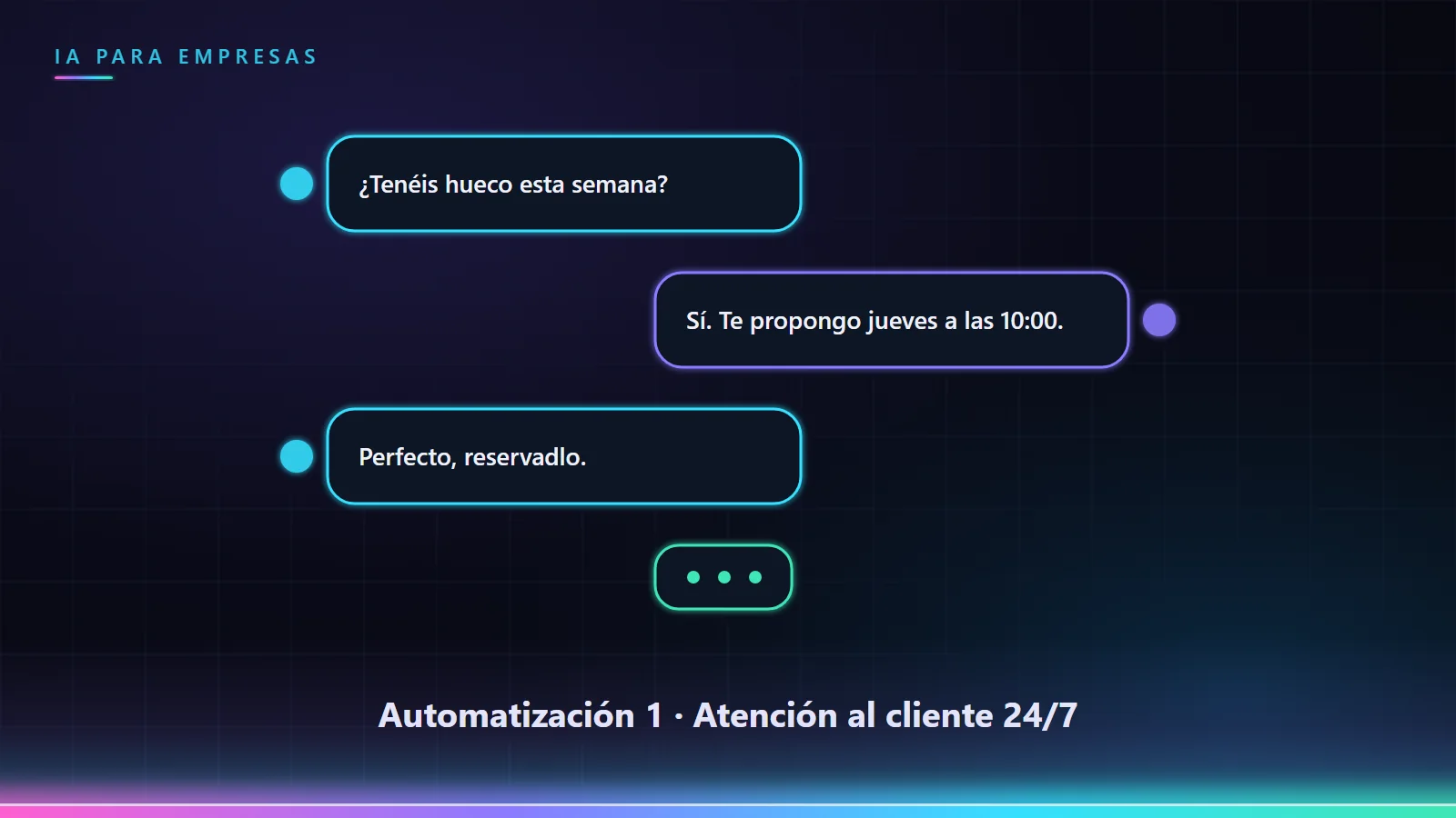 Conversación con un asistente virtual que propone un hueco en la agenda